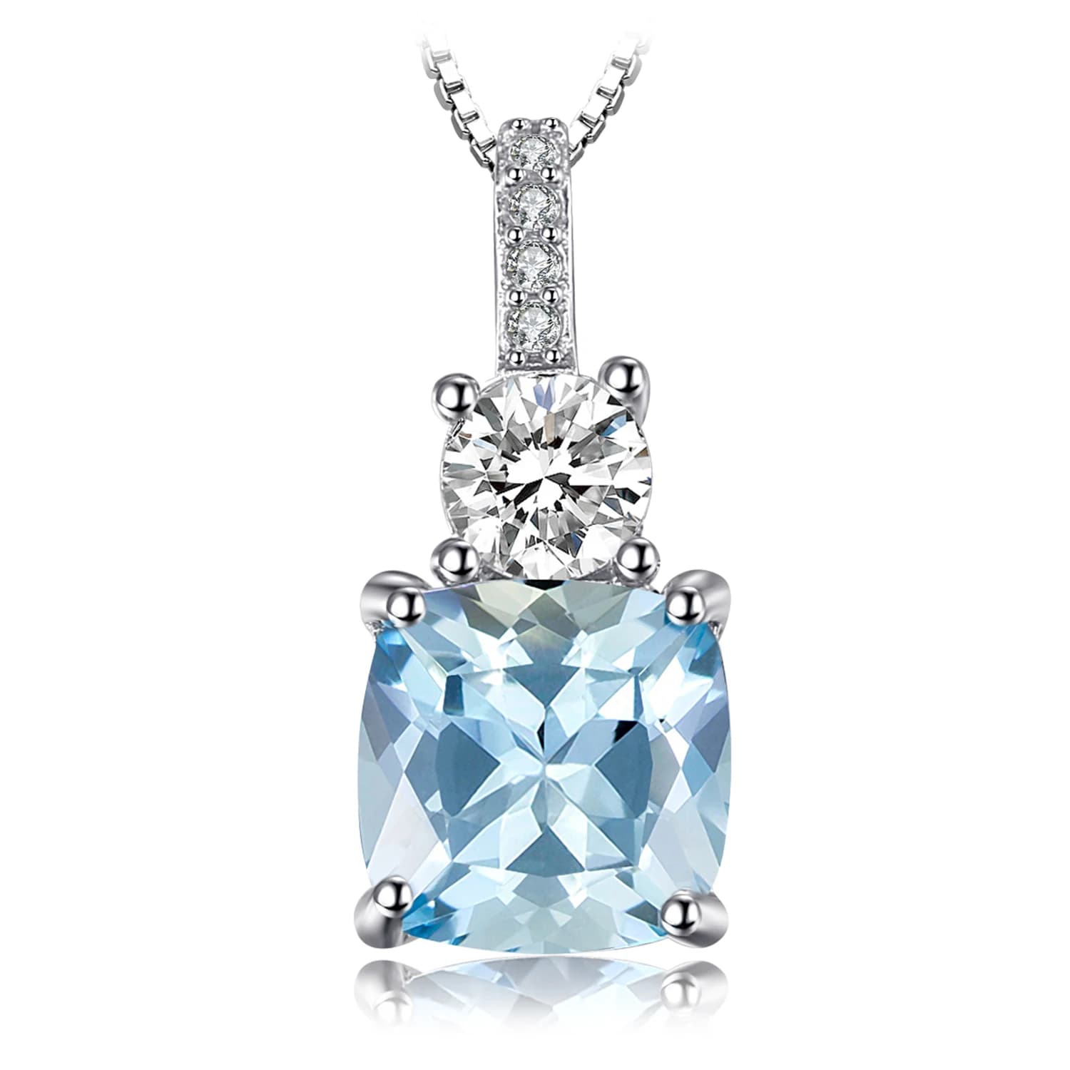 JewelryPalace – collier avec pendentif en topaze naturelle, bleu ciel, argent Sterling 925, sans cha