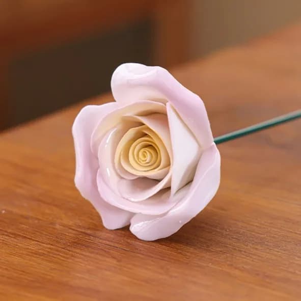 Fleur en porcelaine, Rose en céramique, Simulation de fleurs, fausses décorations de fête, ornement 
