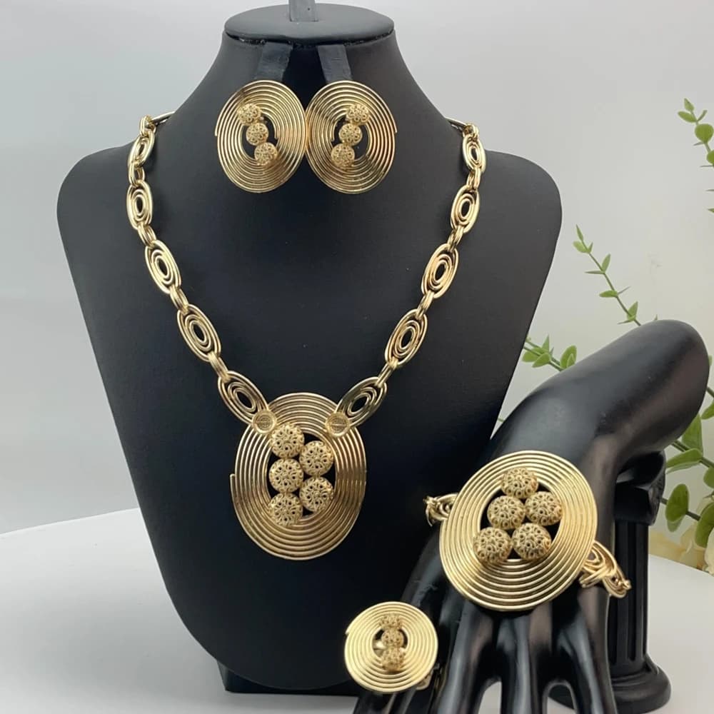 Parures de bijoux fantaisie pour femmes, style africain nigérian, pour mariages, costumes, fêtes, co