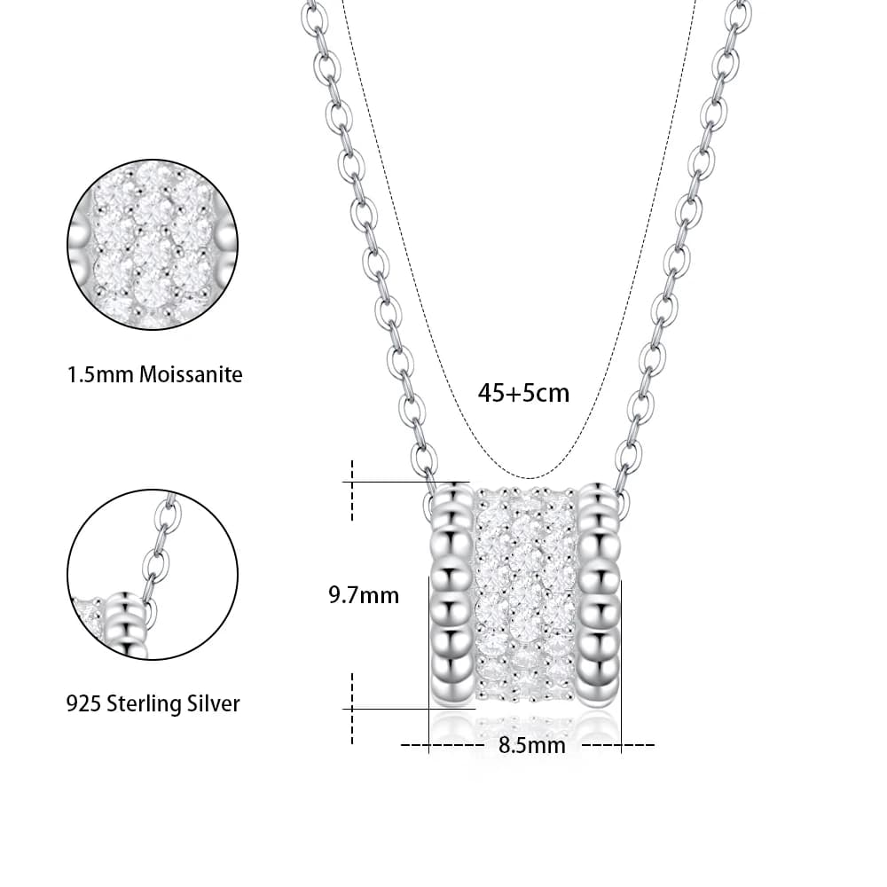 M-JAJA Réel Moissanite Collier pour Femme 925 Sterling Silver JOGemstone D document VVl's Lab Diaman
