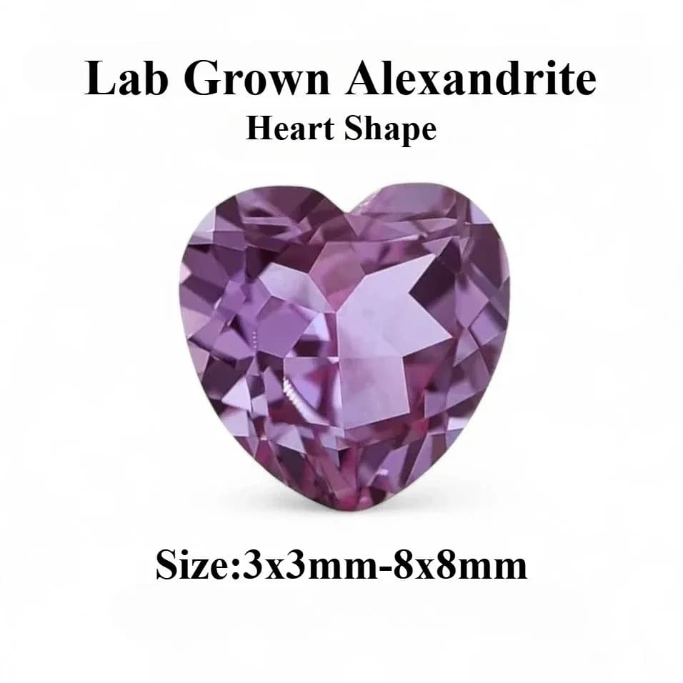 Perles de charme en alexandrite synthétique de qualité supérieure, de forme variée, couleur violette