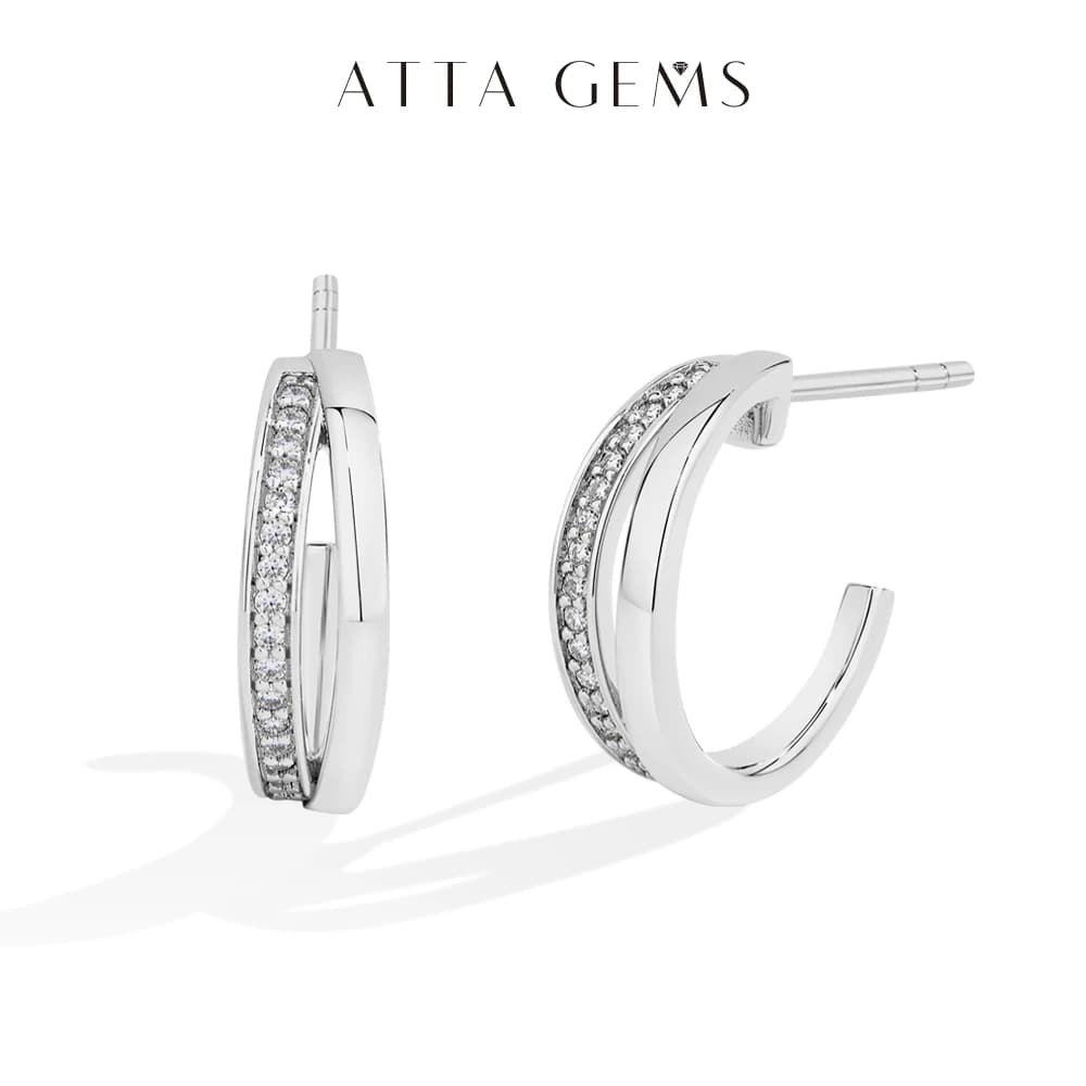 ATTAGEM nouveau classique Moissanite boucles d'oreilles femmes 925 en argent Sterling boucle d'oreil