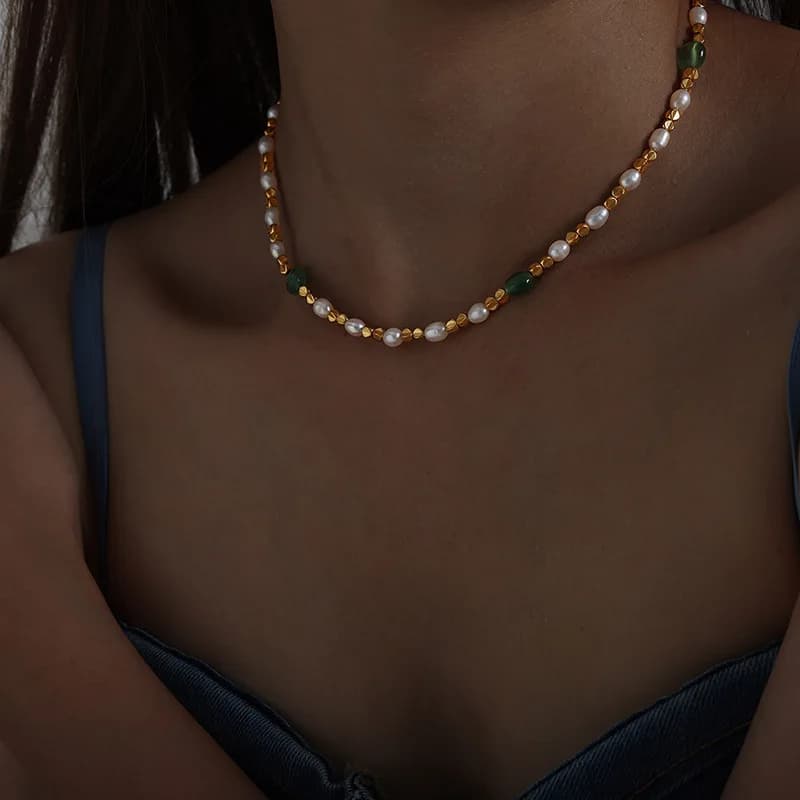 Collier de perles d'eau douce mélangées en pierre naturelle multicolore pour femmes, colliers en aci