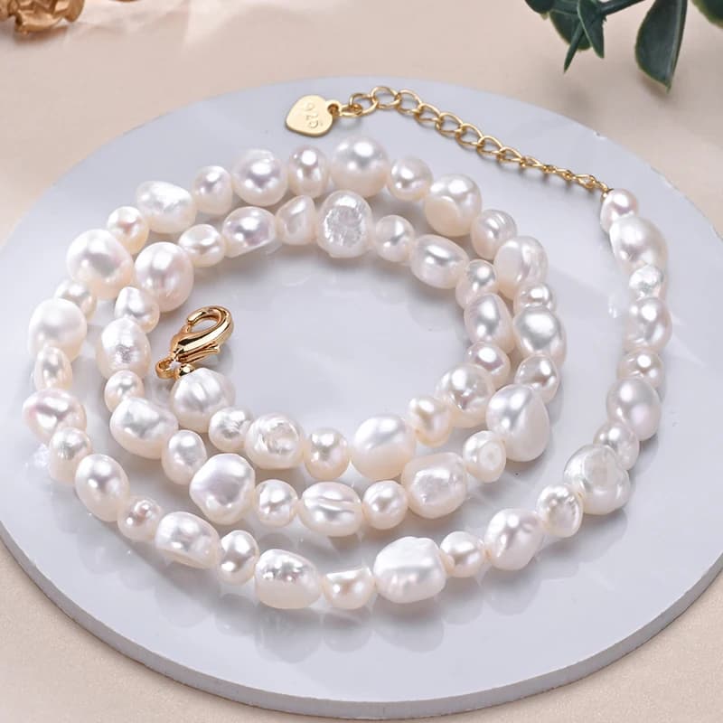 HENGSHENG-Collier de perles baroques mixtes pour femme, bijoux en argent regardé 925, perles d'eau d
