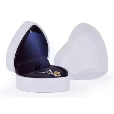 Boîte à bijoux créative en forme de cœur, lumière LED, proposition haut de gamme, boîte à bagues de 