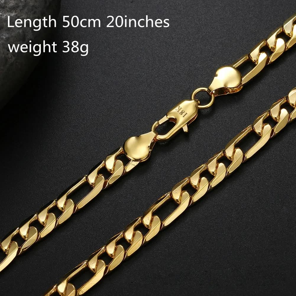 Collier classique pour hommes en or plaqué 18 carats, chaîne latérale, bijoux à la mode, cadeaux de 
