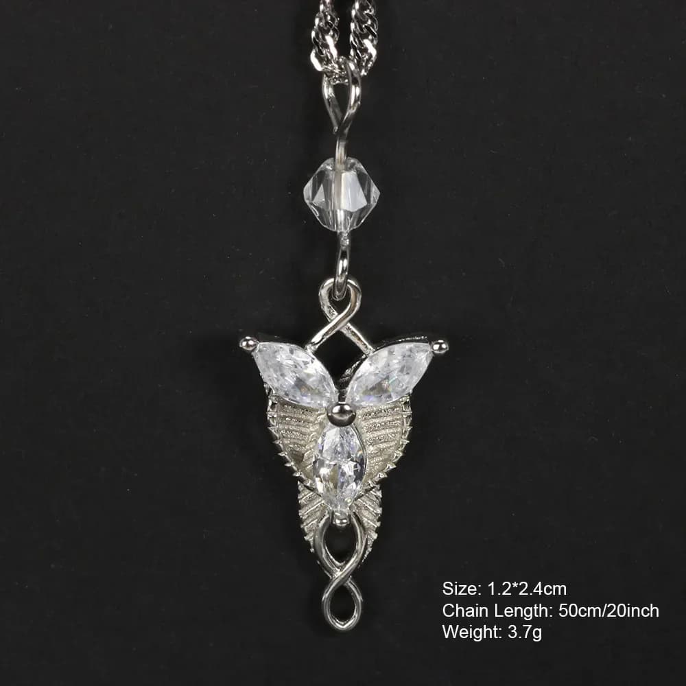 Collier Arwen en argent Sterling 925 pour femme, accessoire tendance, princesse féerique, étoile du 