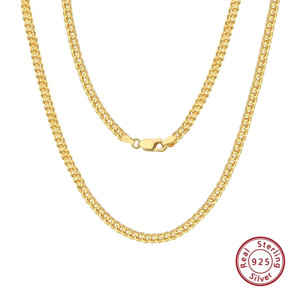 ORSA JEWELS Hip Hop 18K or 2.5mm Franco chaîne collier pour hommes mode 925 en argent Sterling colli