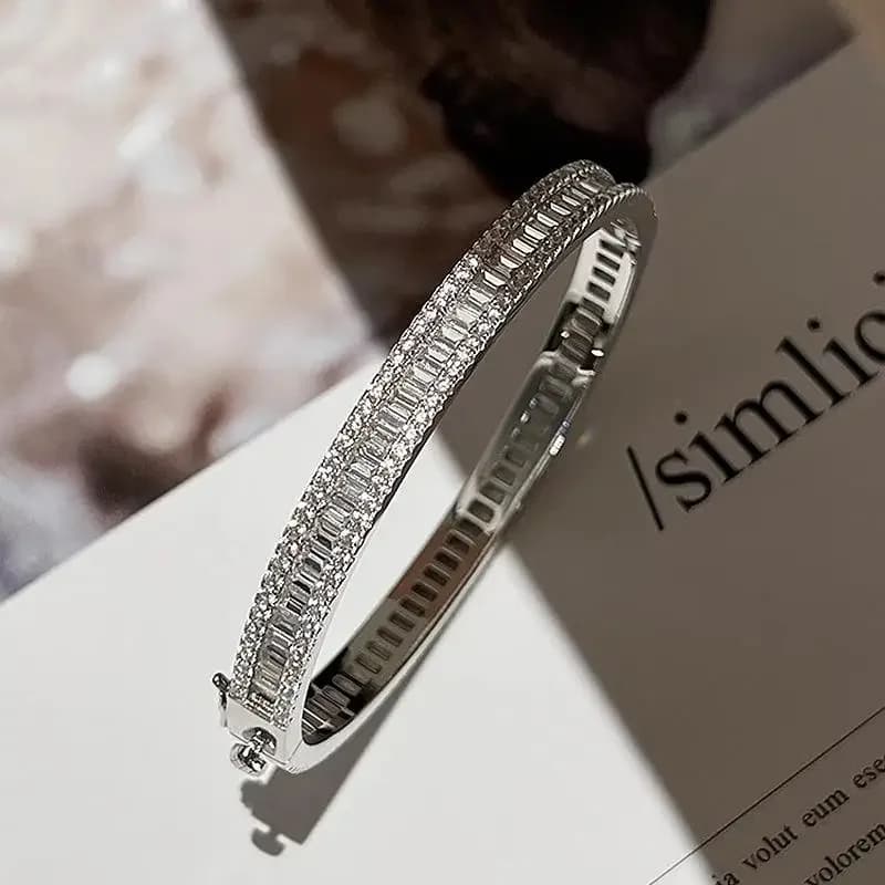 Bracelet en argent 925 de luxe léger, incrusté de diamants, motif étoilé, idéal pour le quotidien, l