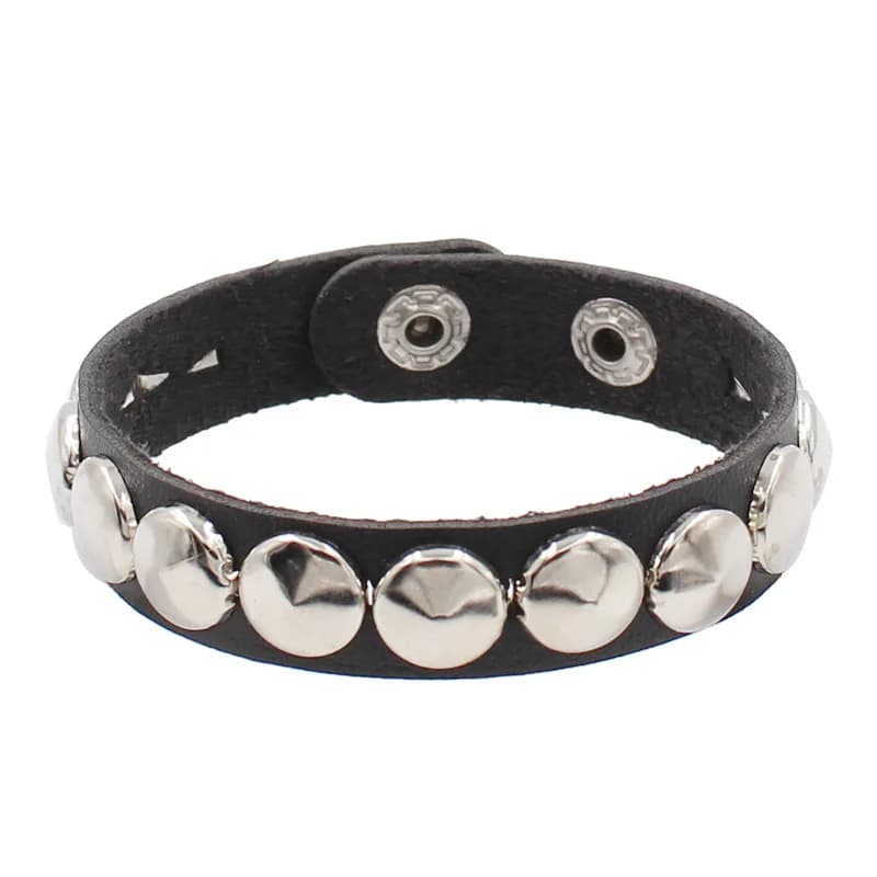 Bracelets en cuir Vintage Punk rangée Cuspidal pointes Rivet goujon large manchette en cuir PU Punk 