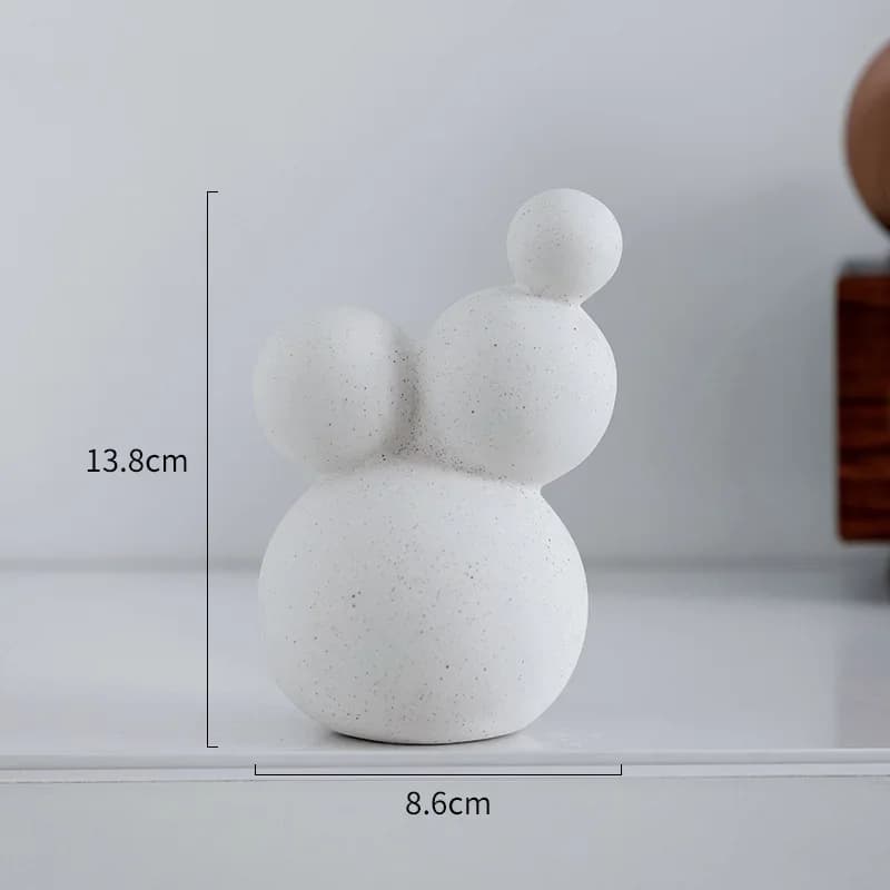 Ornements artisanaux en céramique, Sculpture géométrique circulaire abstraite, boule d'art faite à l