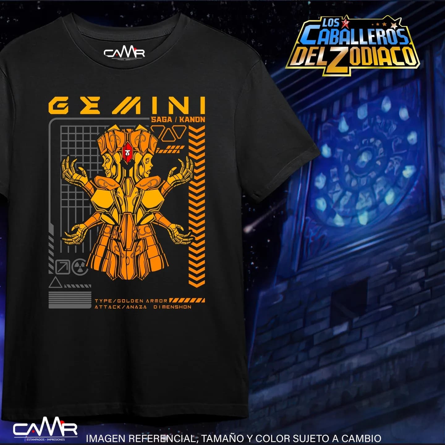 Saint Seiya T-shirt chevaliers du zodiaque Gemini Saga Anime chemise