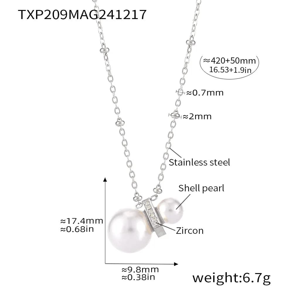 Amaiyllis-Ensemble de bijoux de luxe pour femme, collier de perles de coquillage incrustées, boucles