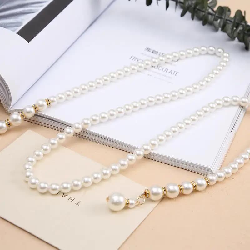 Chaîne de taille pour femmes, ceinture fine de luxe avec pendentif en perles, pour robe, franges, dé