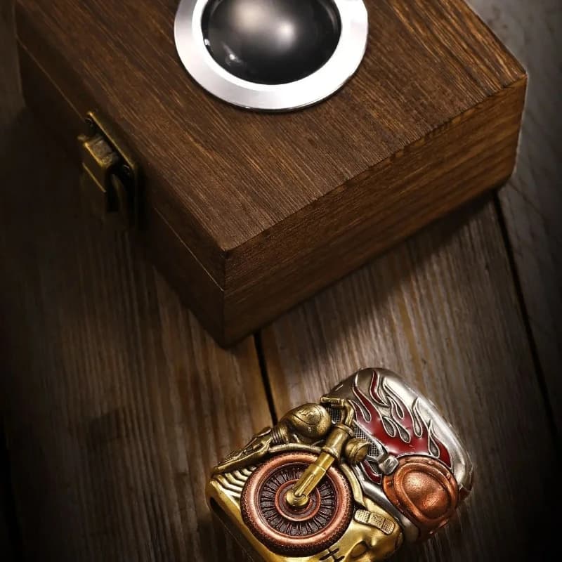 NOUVEAU Briquet à essence Night Light Fearless Knight, Briquet classique coupe-vent à roue d'allumag