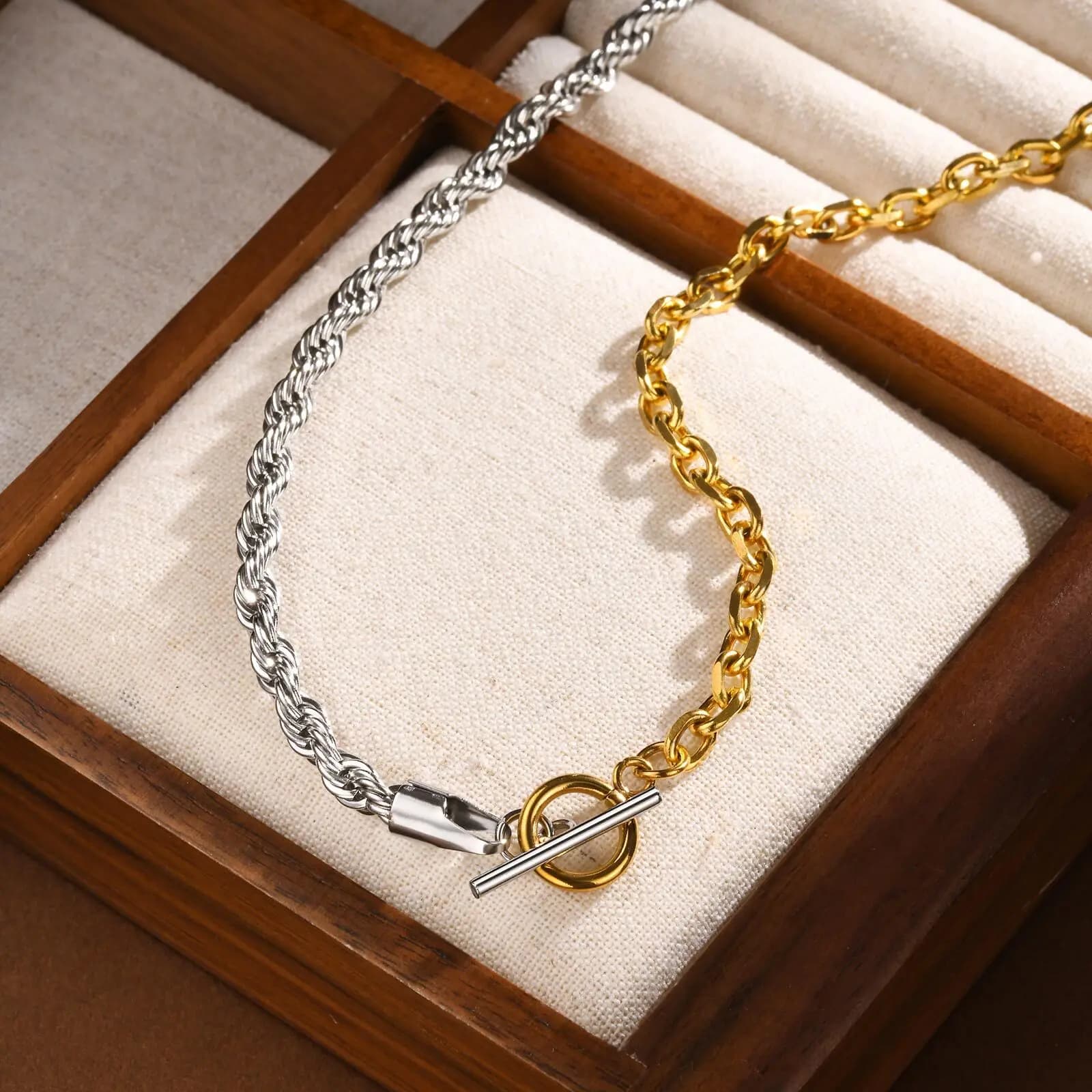 Collier à fermoir à bascule, chaîne en corde avec collier à maillons de câble pour femmes, bijoux Pu