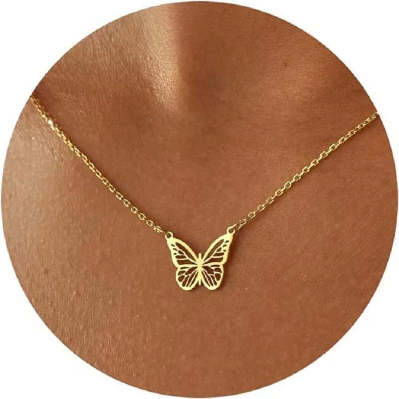 Collier pendentif papillon délicat plaqué or 14 carats bijou simple cadeau pour femme bijou personna