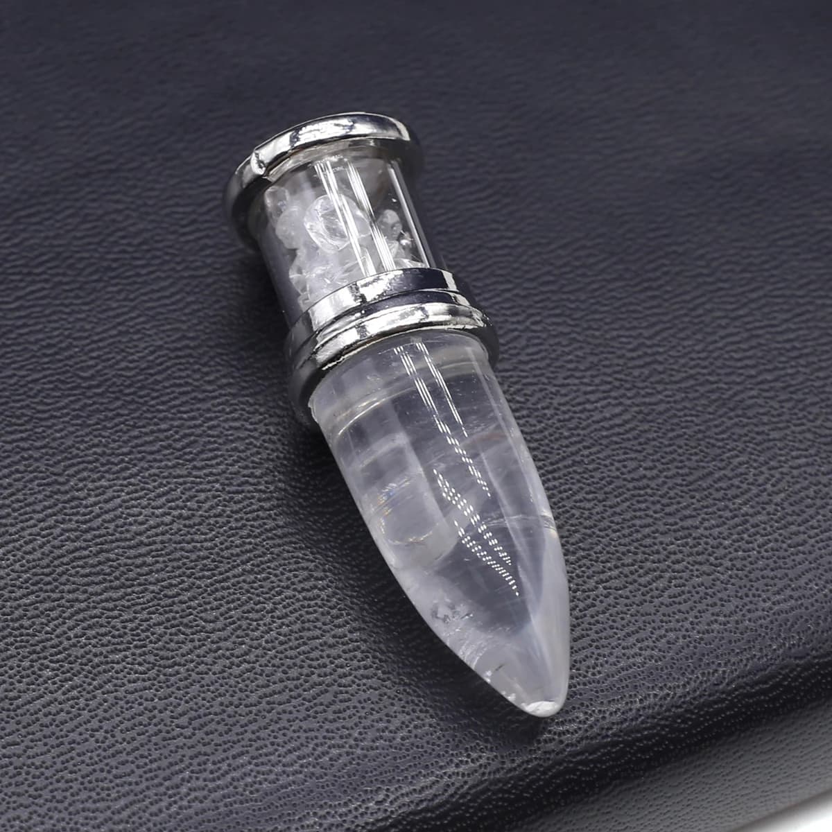 Pendentif en pierre naturelle en forme de balle, améthyste Quartz Lapis Lazuli, cristaux de guérison