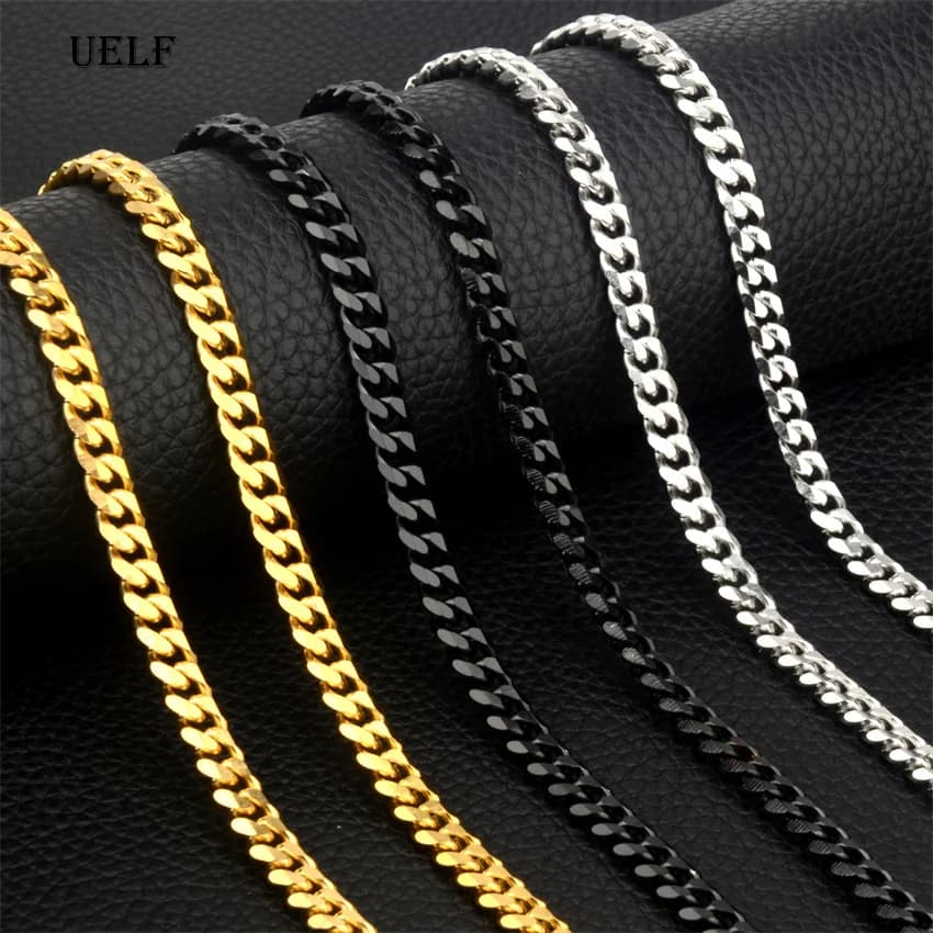 Collier ras du cou en acier inoxydable pour hommes et femmes, gourmette cubaine, lien JOGold, docume