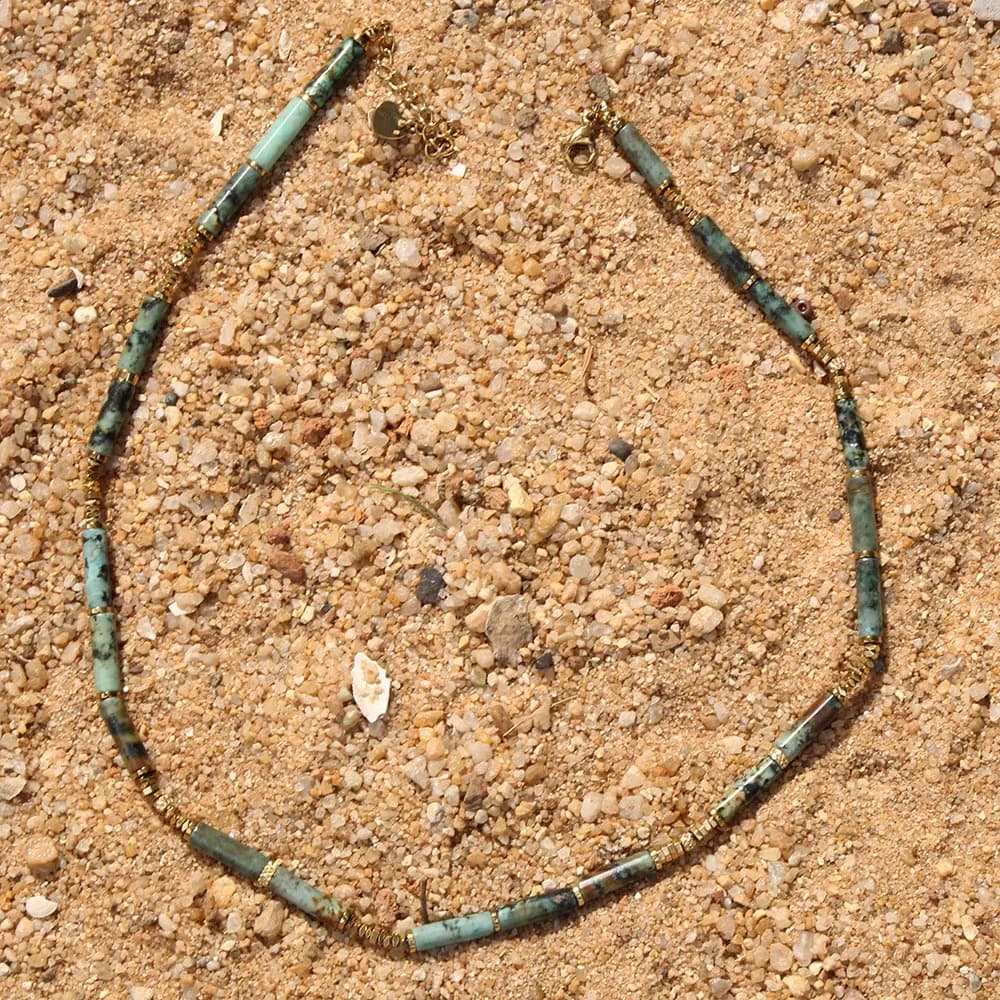 Collier de mode personnalisé populaire européen et américain, accessoires en acier inoxydable, pierr