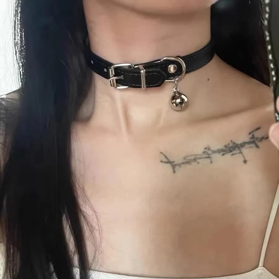 Collier Punk Goth Harajuku en cuir PU, ras du cou pour femmes et hommes, bijoux Cool, accessoires po