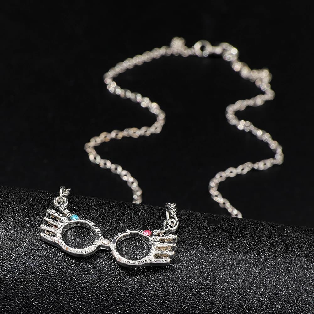 Luna Lovegood – collier de lunettes, films classiques, pendentif Cosplay, chaîne de cou, bijoux pour
