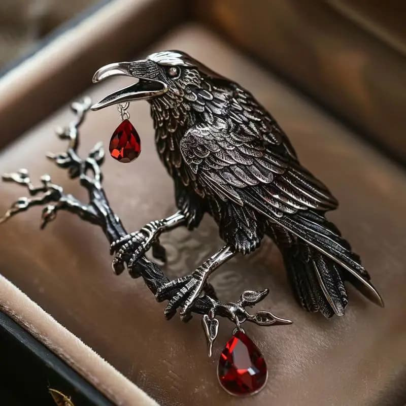 OriginOriginal broche bijoux personnalité Style foncé corbeau poitrine fleur broche vêtements access