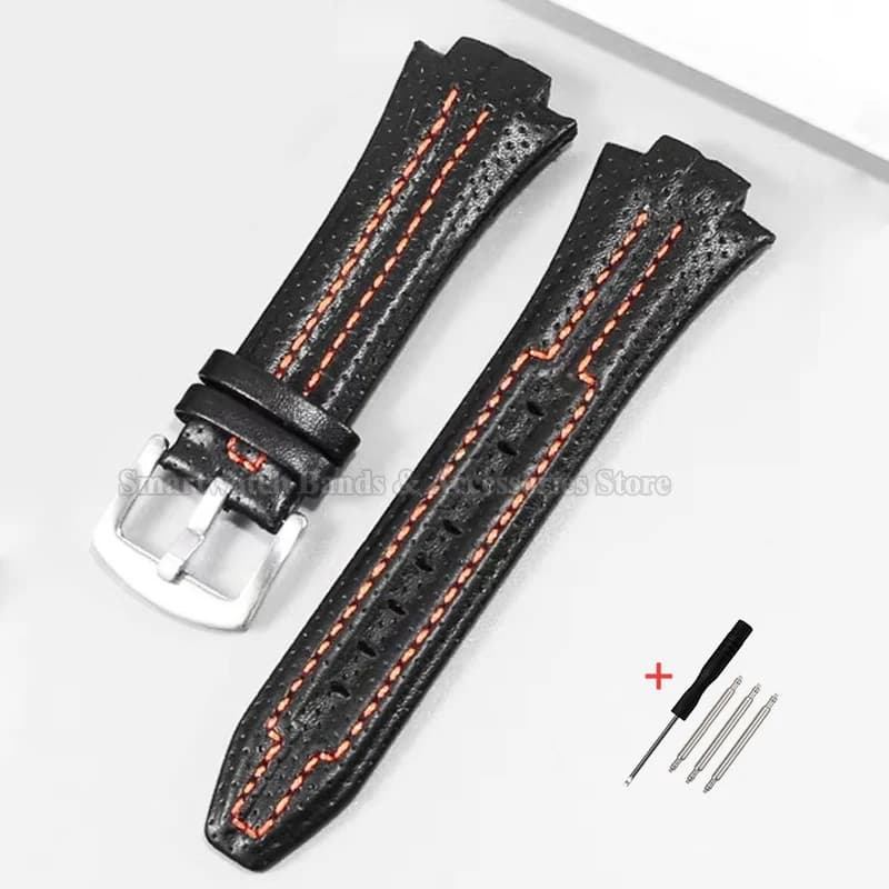 Bracelet de montre en cuir 15x27mm pour Seiko SNL029P2 021P1 SNA595P2 SNL017P1, Bracelet de Sport de