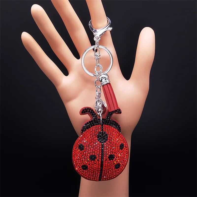 Coccinelle gland cristal porte-clés sac breloque pour femmes/hommes coccinelle porte-clés accessoire