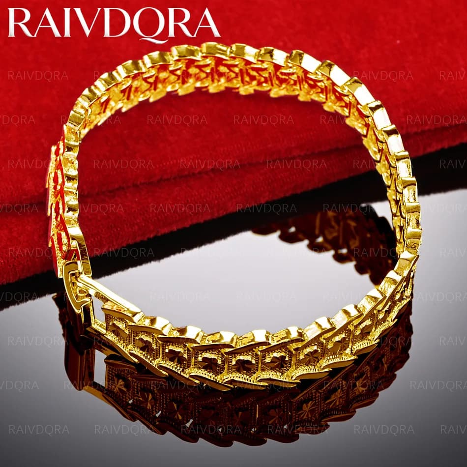 Bracelet chaîne géométrique plaqué or 18 carats pour hommes et femmes, bijoux tendance, simple, clas