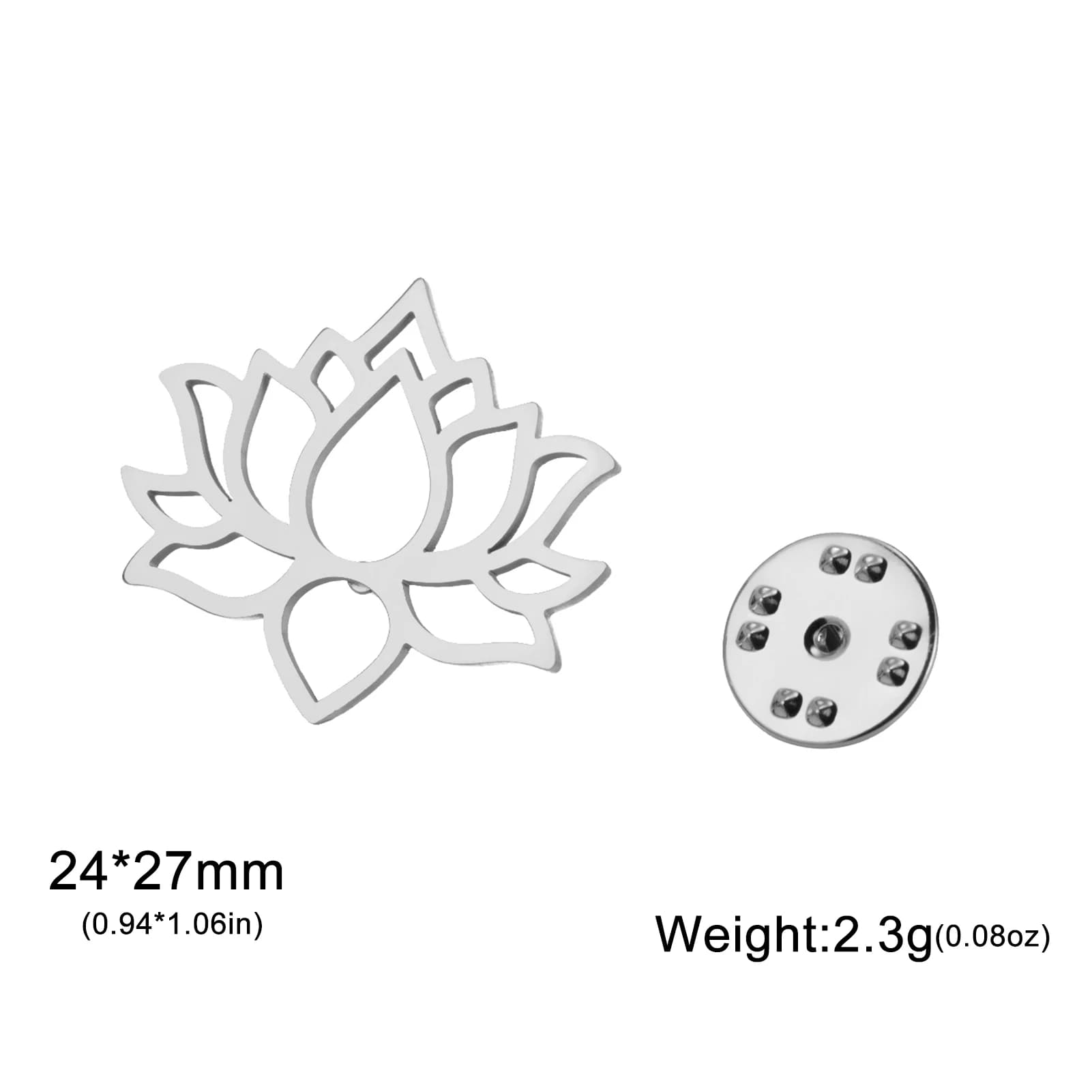 Broche fleur de Lotus Saint en acier inoxydable pour hommes, bijoux Talisman religieux, épingles à r