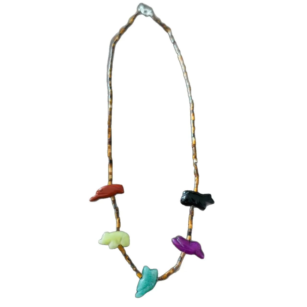 Collier de perles d'animaux en pierre naturelle, Design Simple et créatif, Long collier pour femmes,