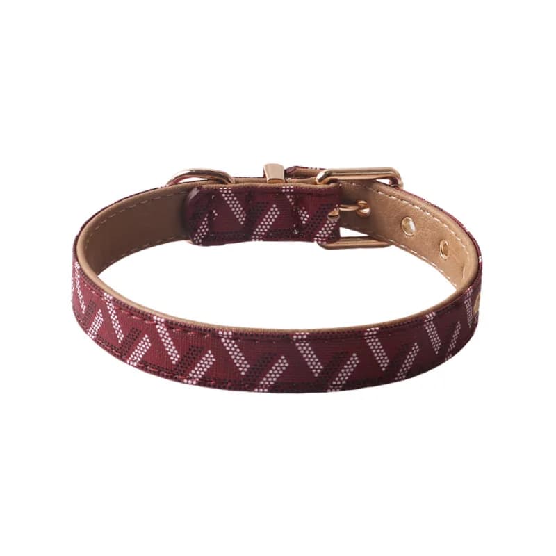 Collier et laisse pour animaux de compagnie en cuir PU rayé, tailles S-XXL, doux, confortable, régla