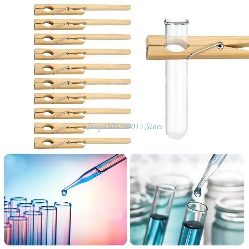 R6FF 10 pièces support Tube à essai adapté aux Tubes 10-20mm diamètre, pinces Tube à essai en bois p