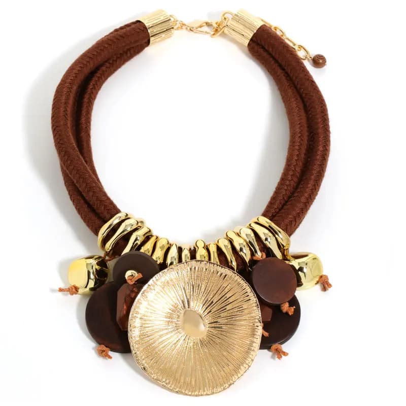 Collier de perles avec pendentif rond pour femme et fille, bijoux de fête de mariage