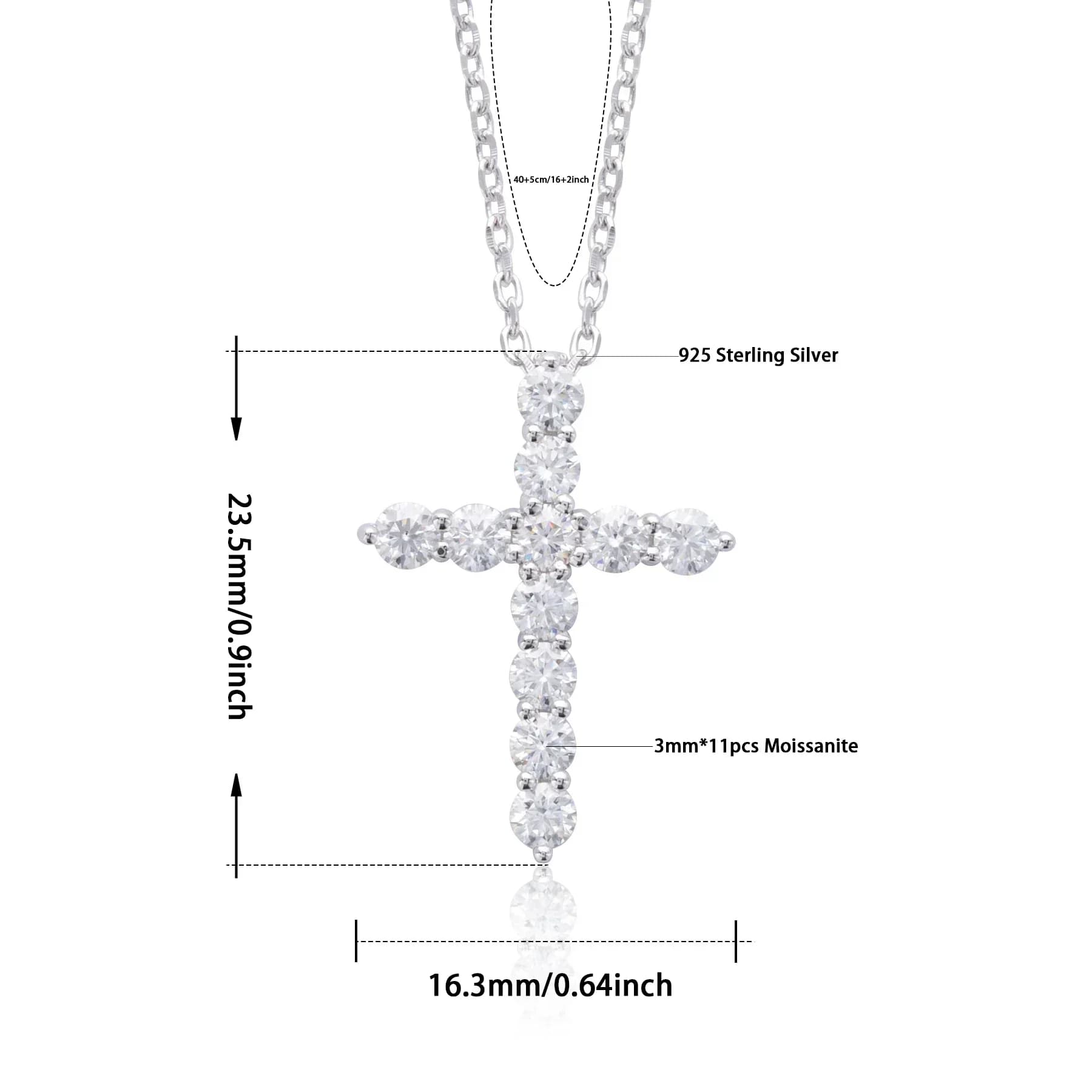 M-JAJA Moissanite croix pendentif collier pour femmes S925 en argent Sterling diamant collier ras du