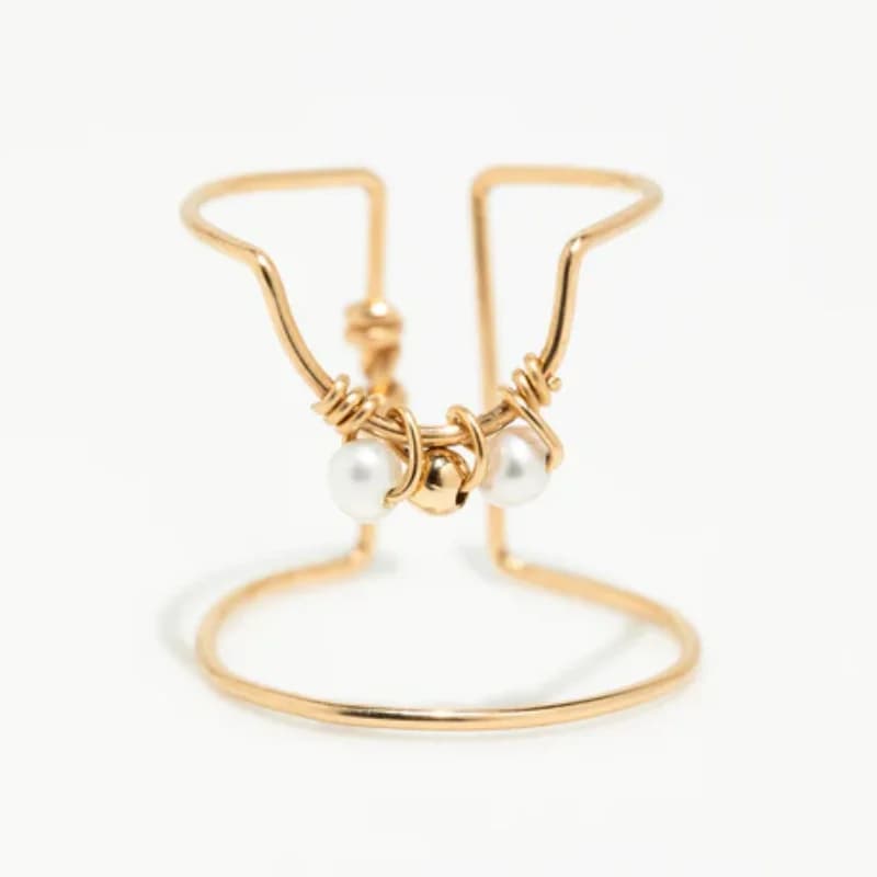 Bague pour ongles en or 14 carats, bague tressée, bijoux de luxe personnalisés, bijoux de créateur, 