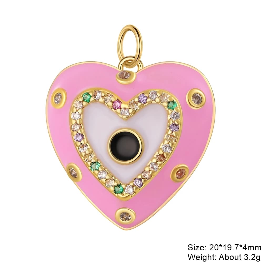 Juya-Pendentif en émail plaqué or 18 carats, artisanat, figure de dieu grec, mauvais œil, lune, étoi