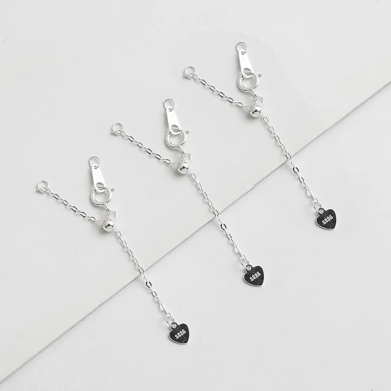 Extension de collier en argent Sterling 925, chaîne de 5cm, Bracelet de cheville, Extension de perle