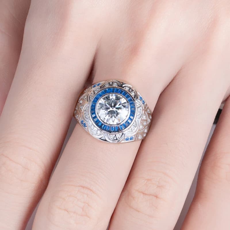 MossanRappr 3ct D couleur Moissanite hommes bague en diamant 925 en argent Sterling Vintage luxe Hip