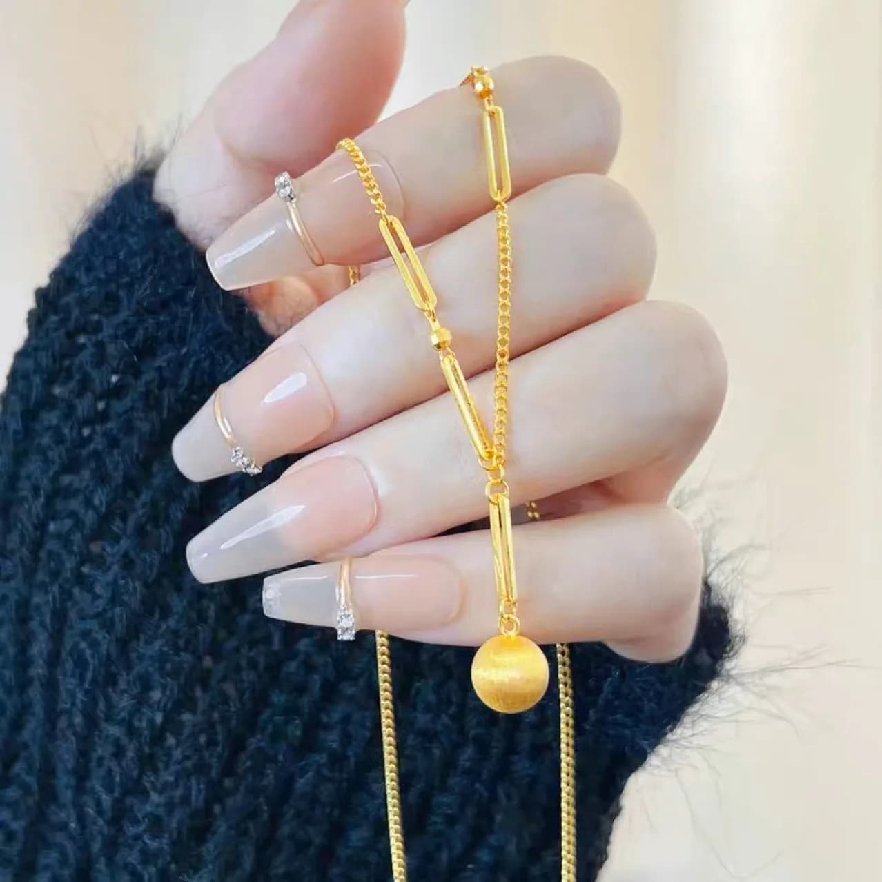 Elnar Jewelry – Nouveau collier de luxe en or pur 24 carats 9999 pour femme, chaîne de clavicule à b