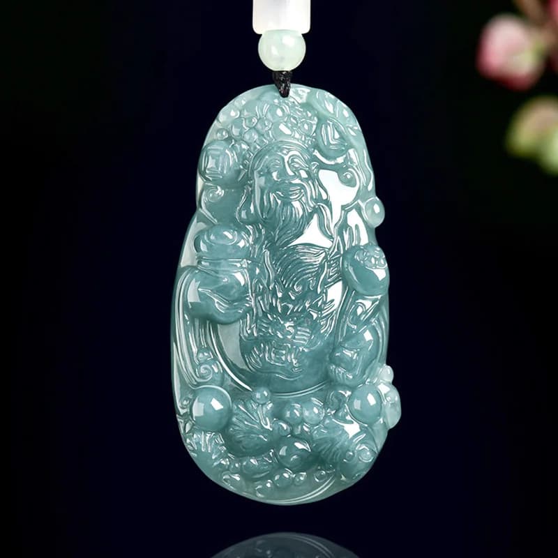 Authentique naturel de qualité A Jade bleu eau accueillant richesse pendentif bonne chance glace gra