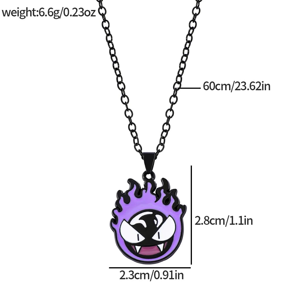 Collier pendentif Gengar mignon style anime, chaîne de cou Kawaii Gengar pour fans, accessoires et c
