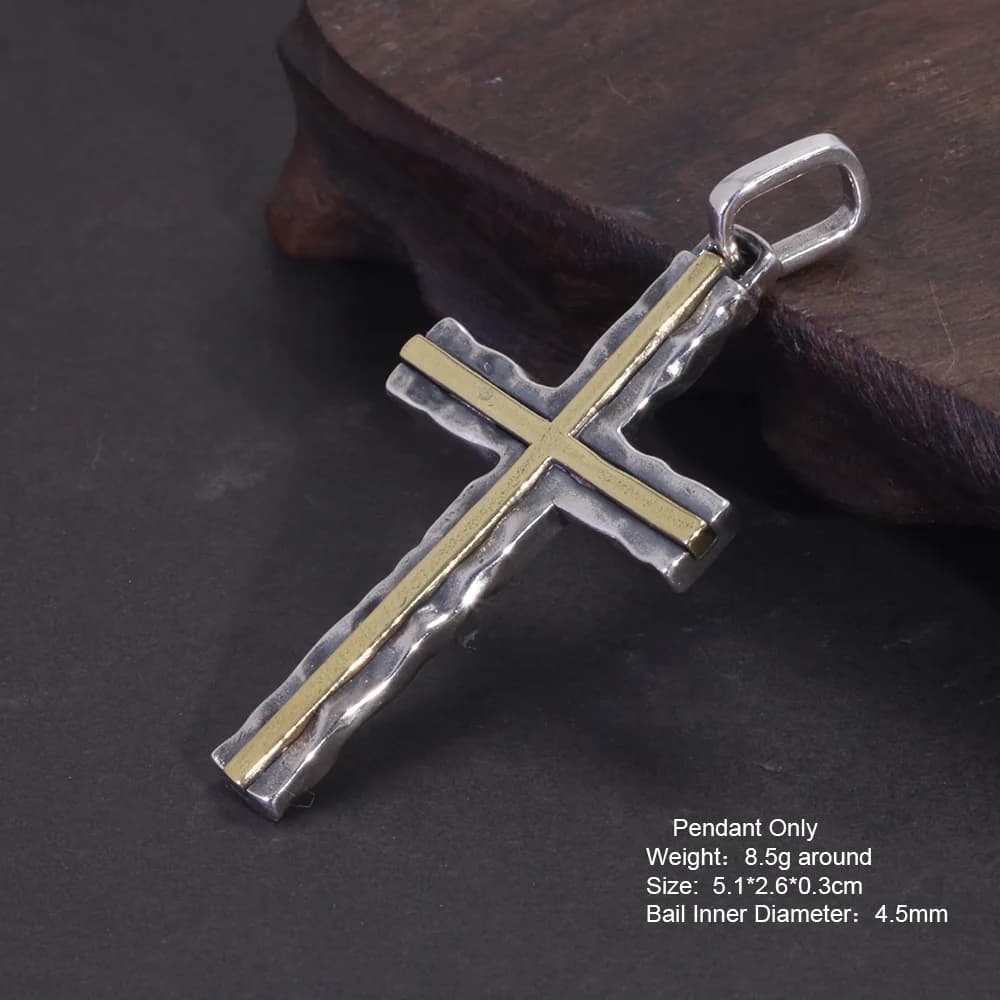 Collier pendentif croix de Jésus original, bijoux en argent 925, ignorez, or sculpté, éternité étern