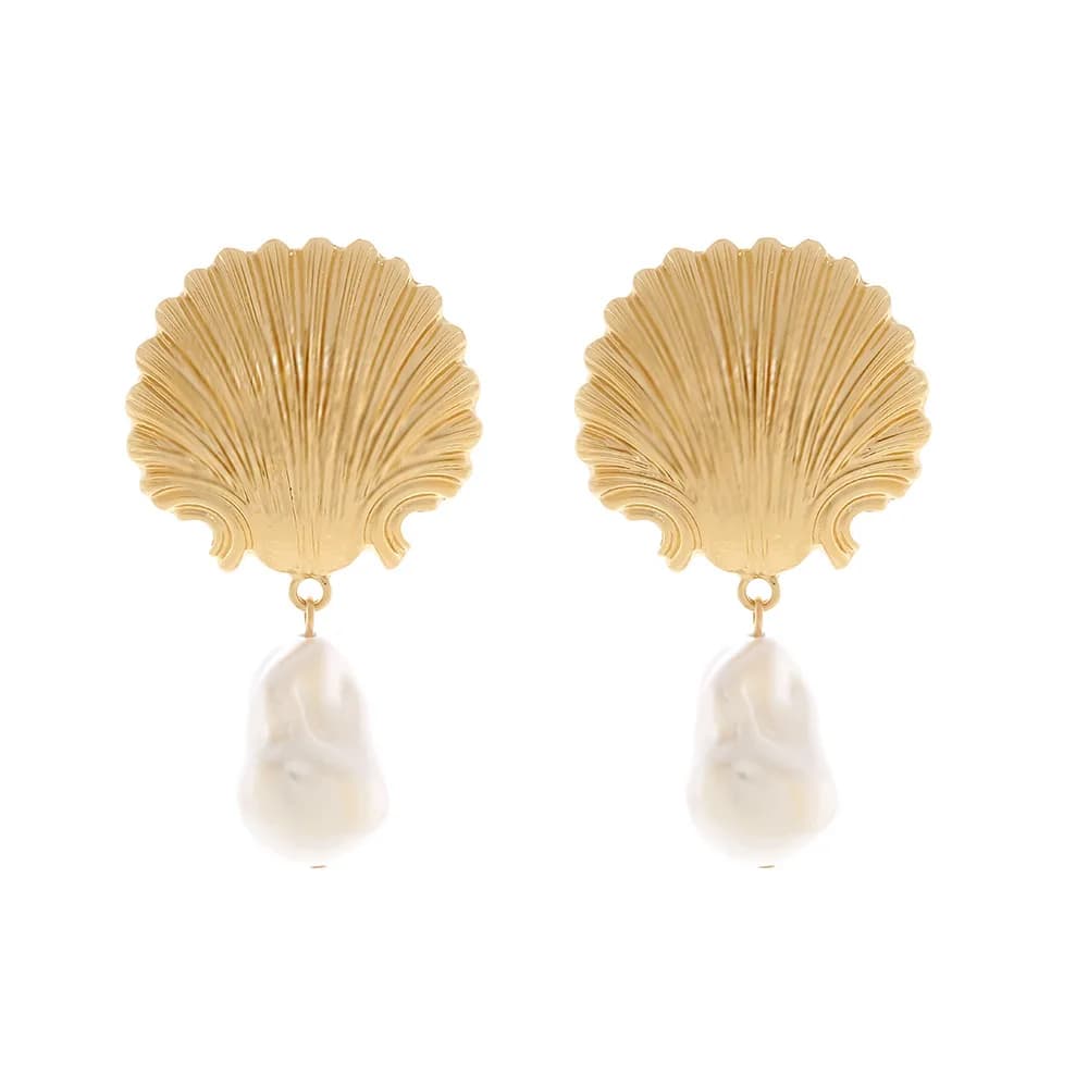 Digadagu coquille Imitation perle boucles d'oreilles en métal mer Animal boucles d'oreilles nouveaux