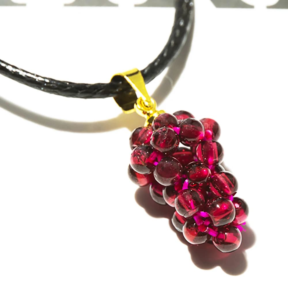 Pendentif en grenat naturel de raisin pour femmes, collier de guérison Reiki, décoration, matériau m