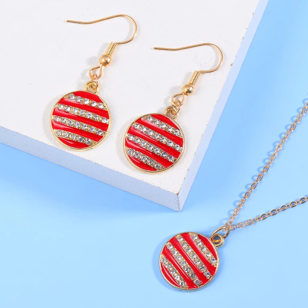 Ensemble de bijoux pendentif à breloque ronde en émail coloré pour femmes, collier en biscuits, ense