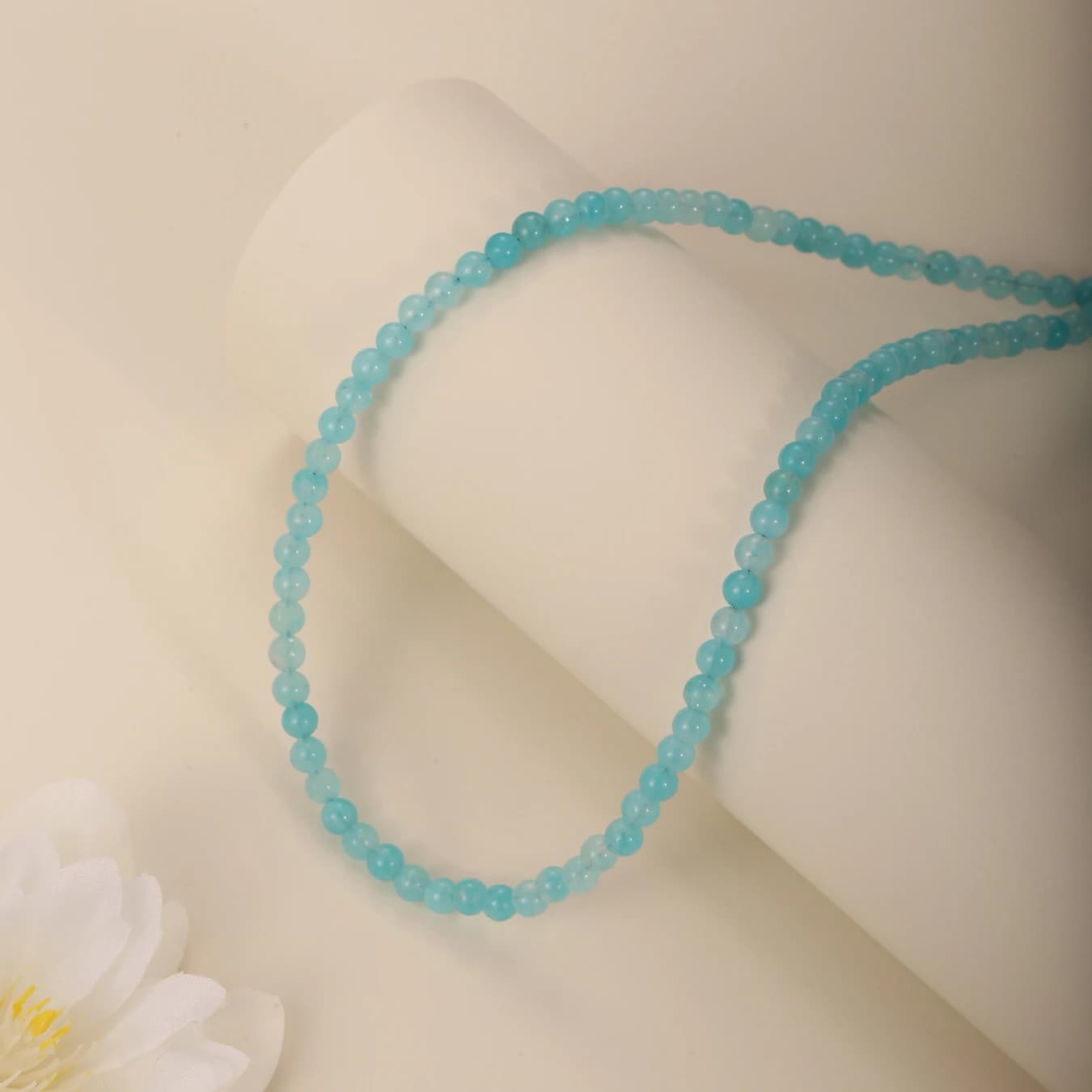 1 PC 4mm naturel amazonite pierre collier de perles pour les femmes ingx petit rose inverse inde ony