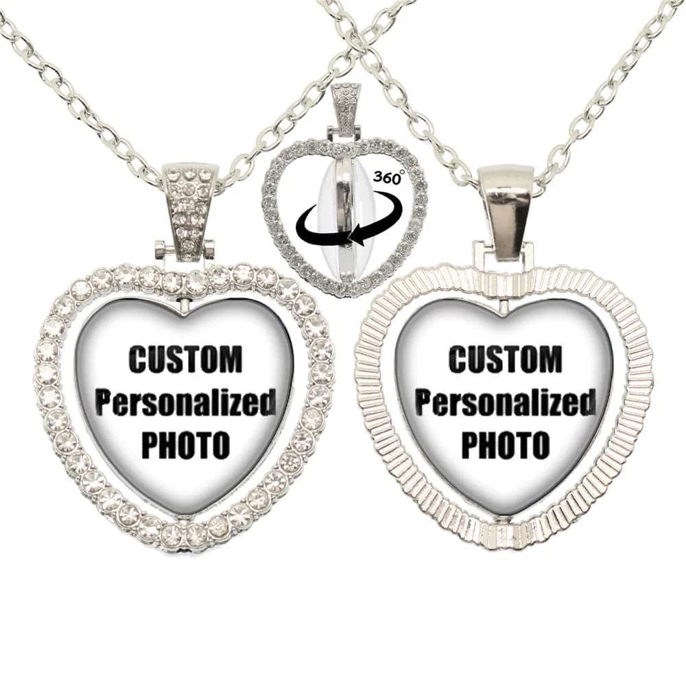Collier personnalisé Double face en forme de cœur, Photo maman papa bébé Parents, collier en forme d