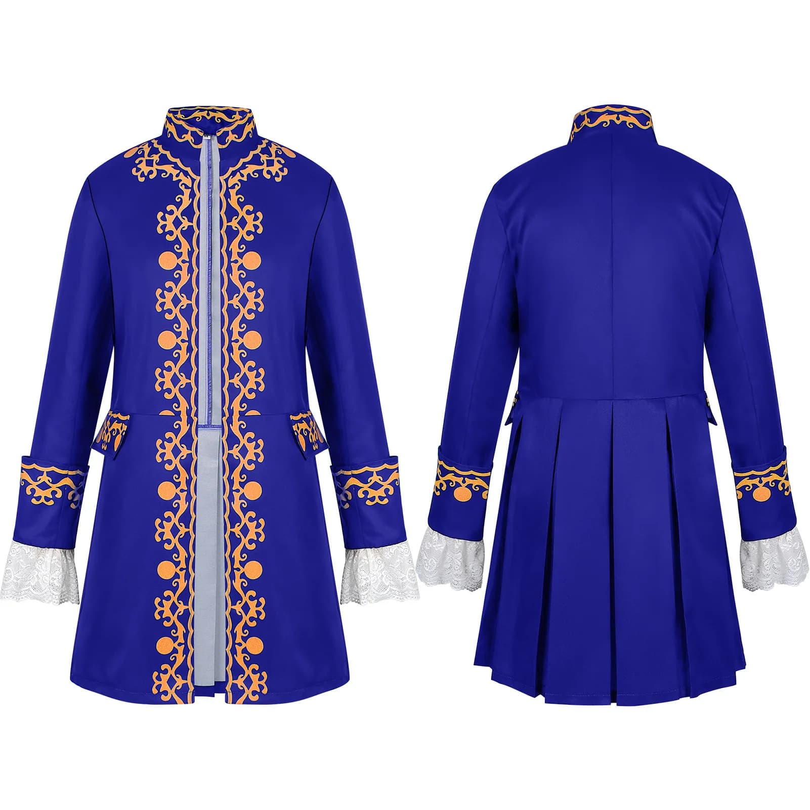 Costume Colonial du 18ème siècle pour hommes, manteau militaire Royal médiéval, victorien, Rococo, B